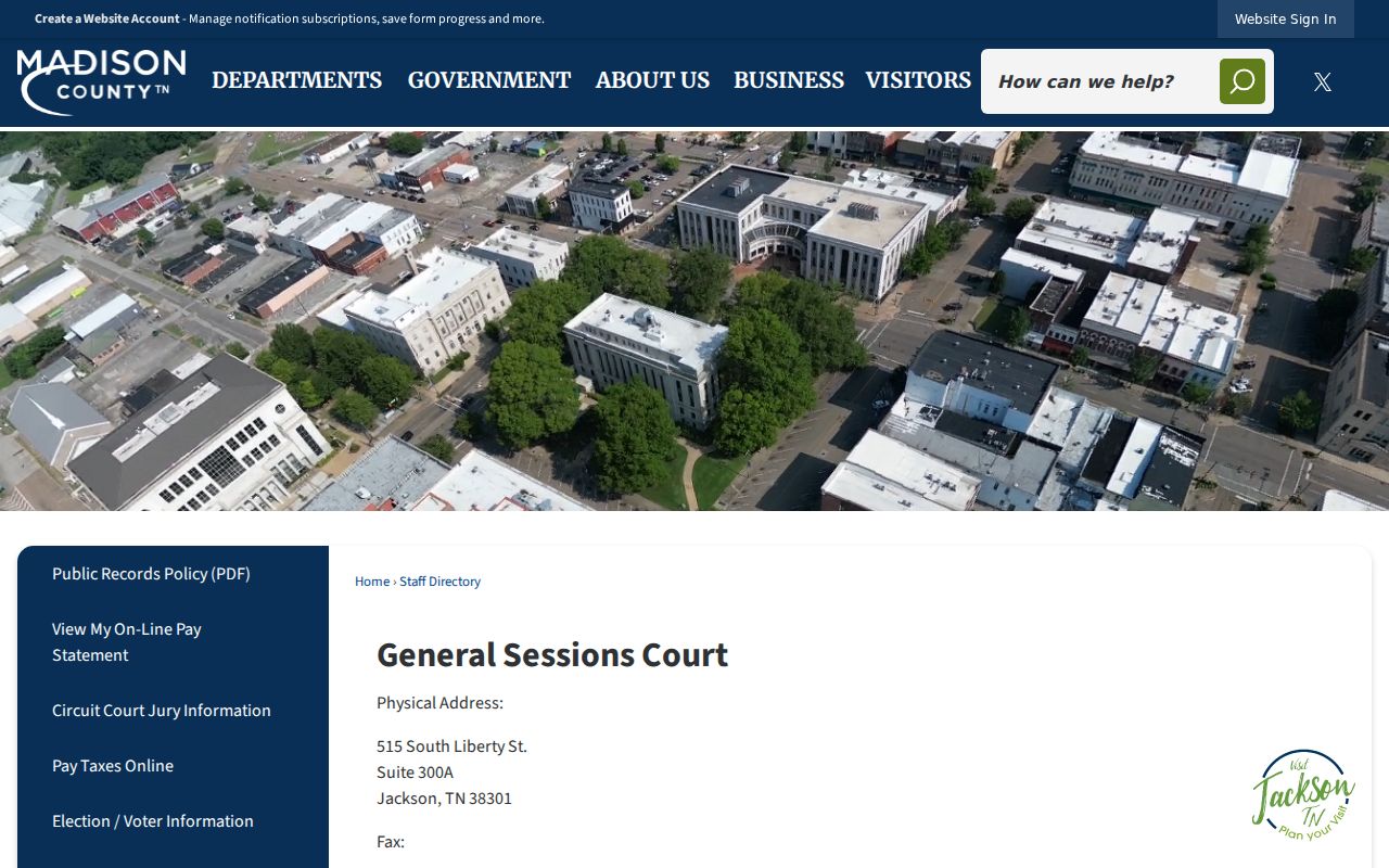 Madison County criminal case records General Sessions directory