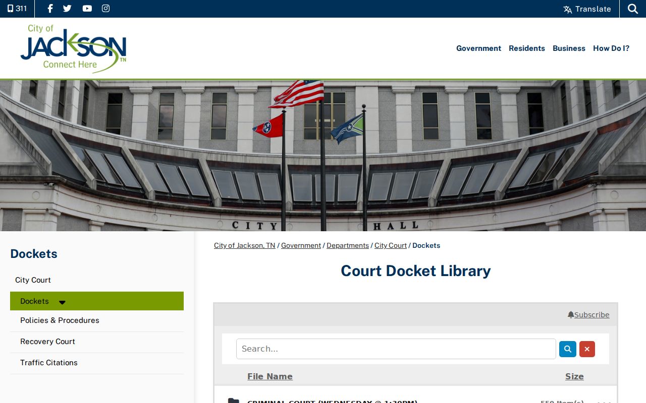 Madison County criminal court case Jackson City Court dockets