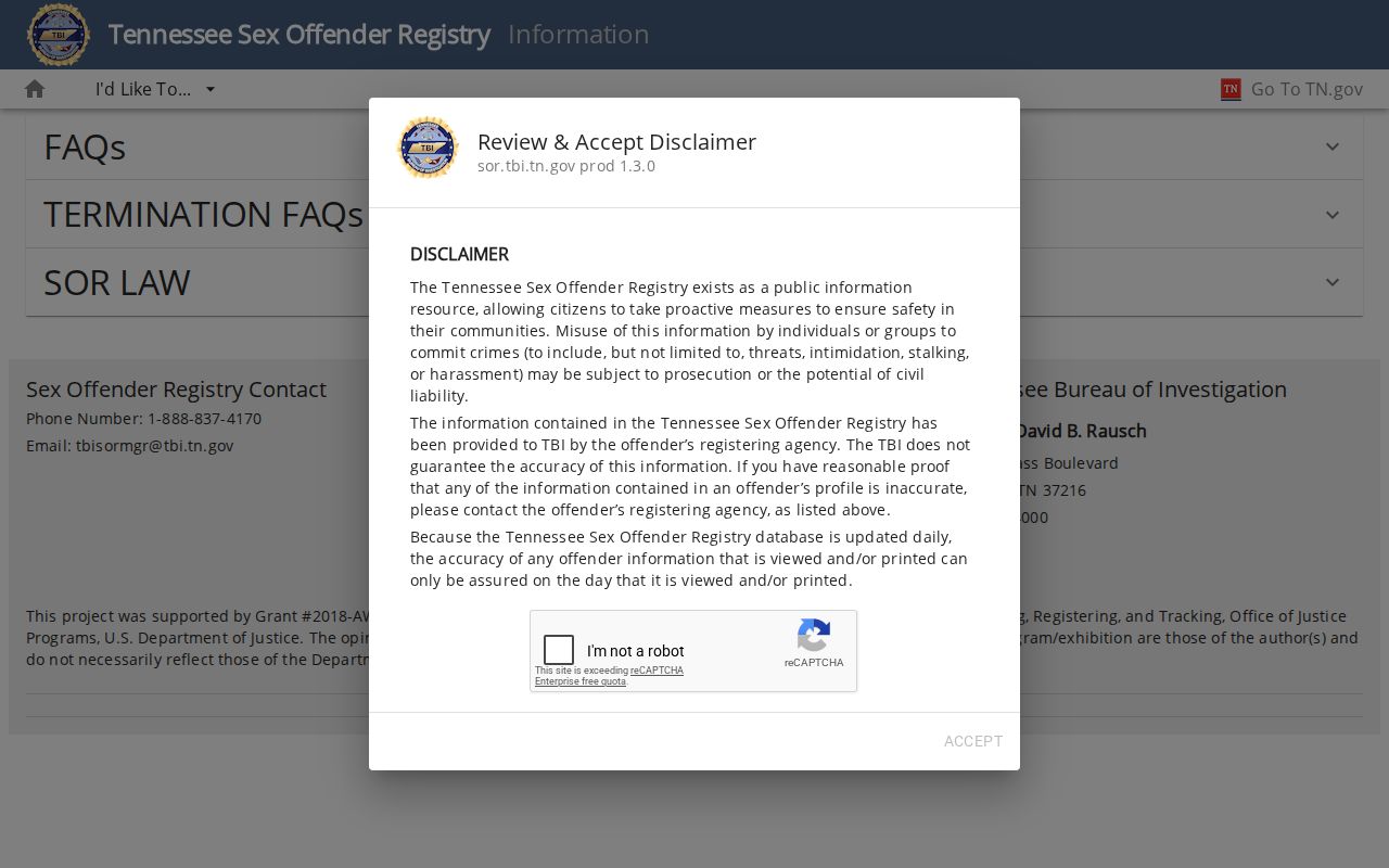 Madison County sex offender registry reporting information